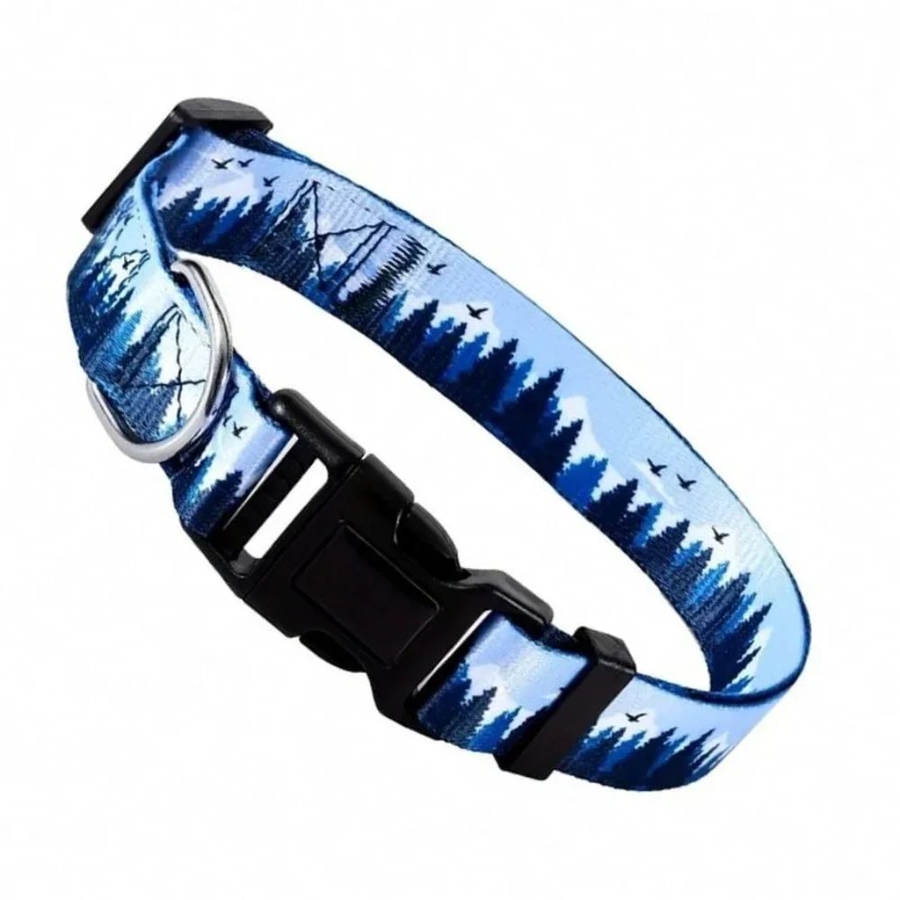 Serene Mountain Adjustable Quick Release D Ring Dog Collar Small Gift Packaged